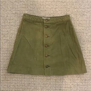 American Apparel Corduroy Green Skirt